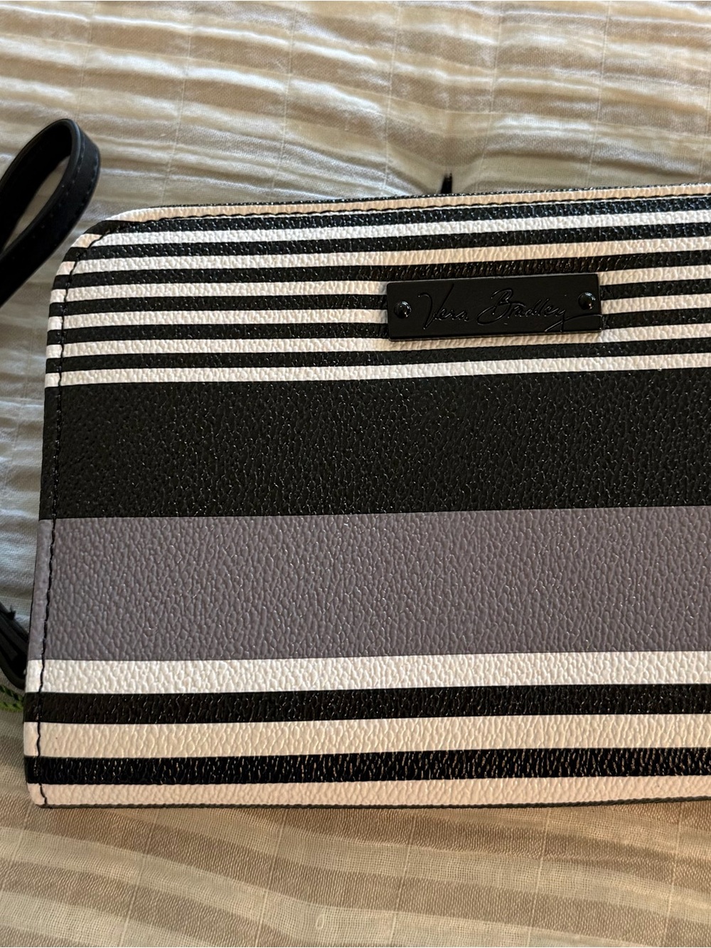 NWT Vera Bradley Midnight Stripe Zip-Around Wristlet Wallet